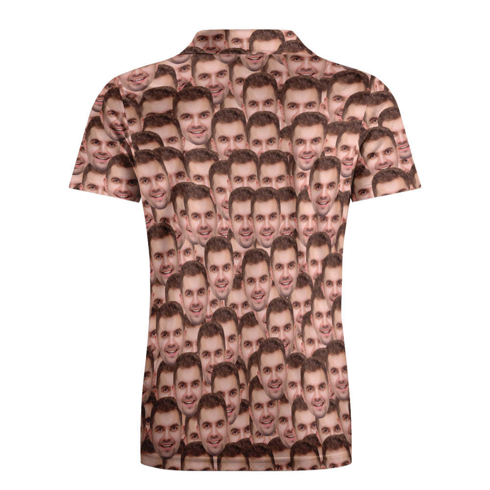 Men's Custom Face POLO Shirt Personalized Golf Shirts For Him Face Mash - MyHawaiianShirts