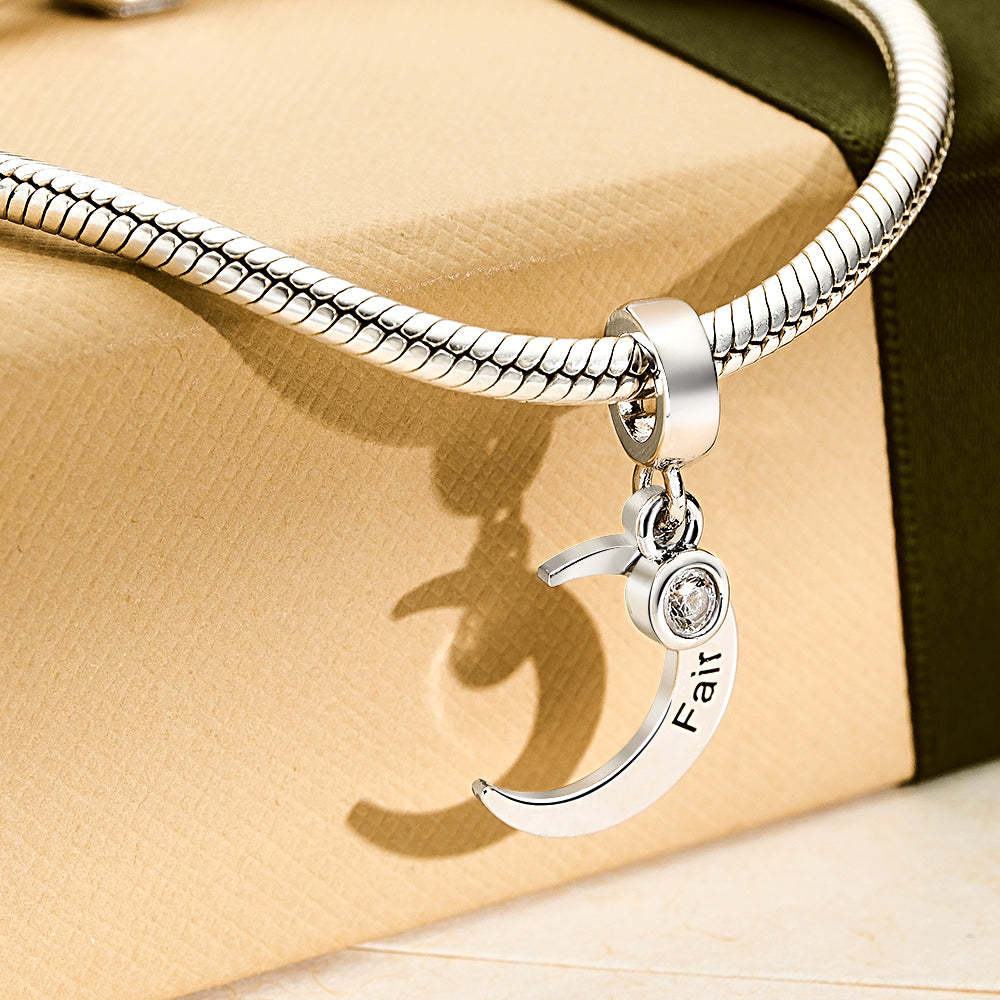 Custom Name Charm for Bracelets Moon Charms Gift for Mom Mother's Day Gifts - soufeelau