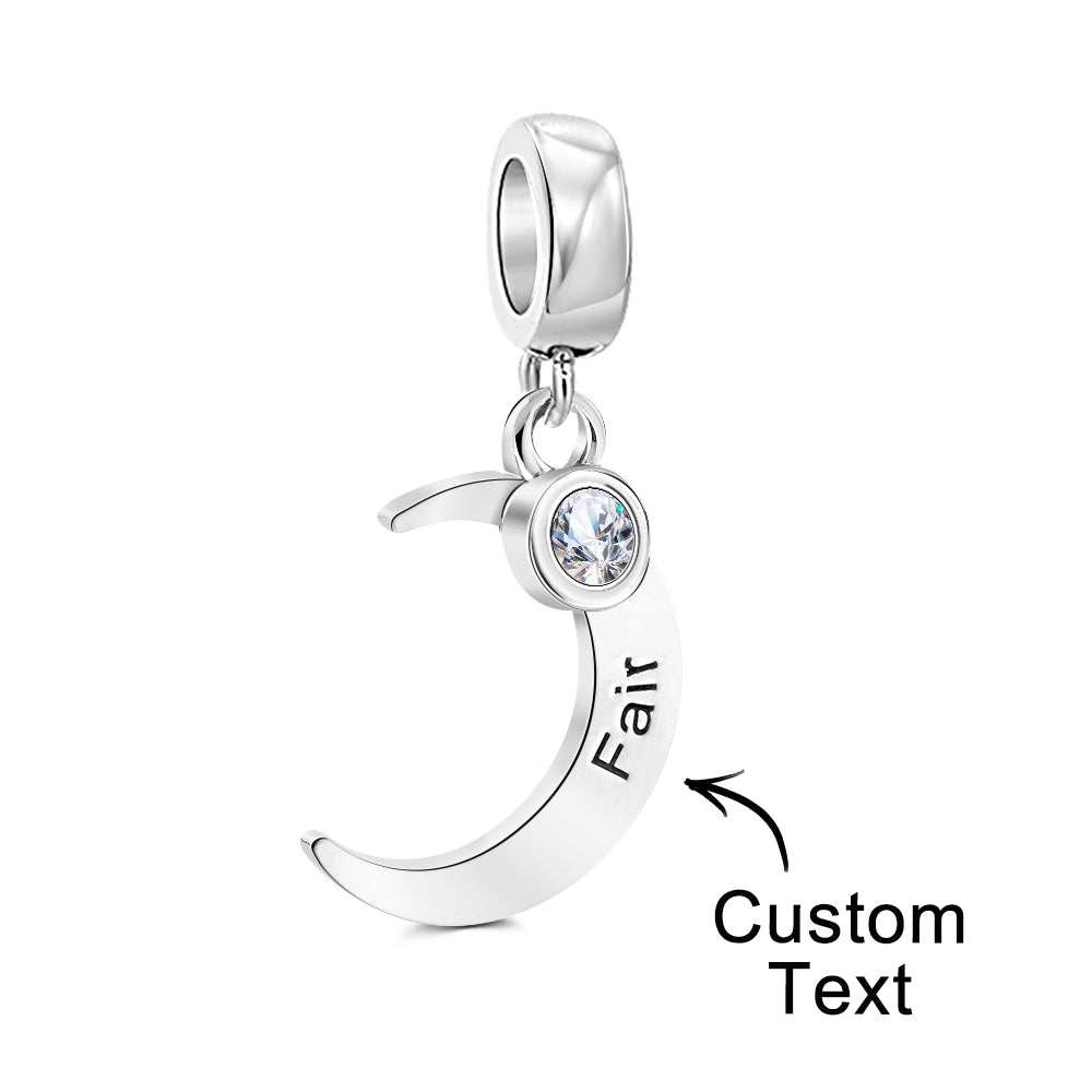 Custom Name Charm for Bracelets Moon Charms Gift for Mom Mother's Day Gifts