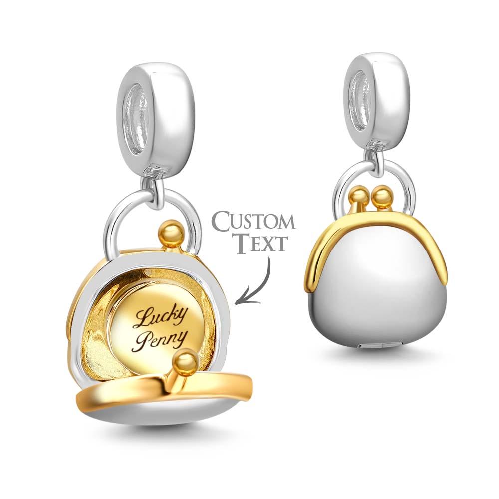 Custom Engraved Openable Charm Purse & Lucky Penny Pendant Gift For Her - soufeelau