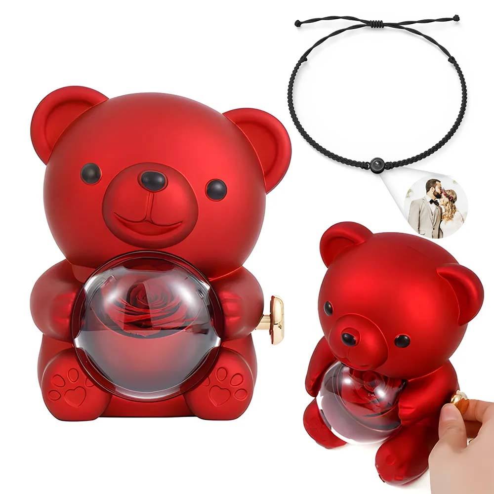 Projection Bracelet with Rose Bear Giftbox for Lover - soufeelau
