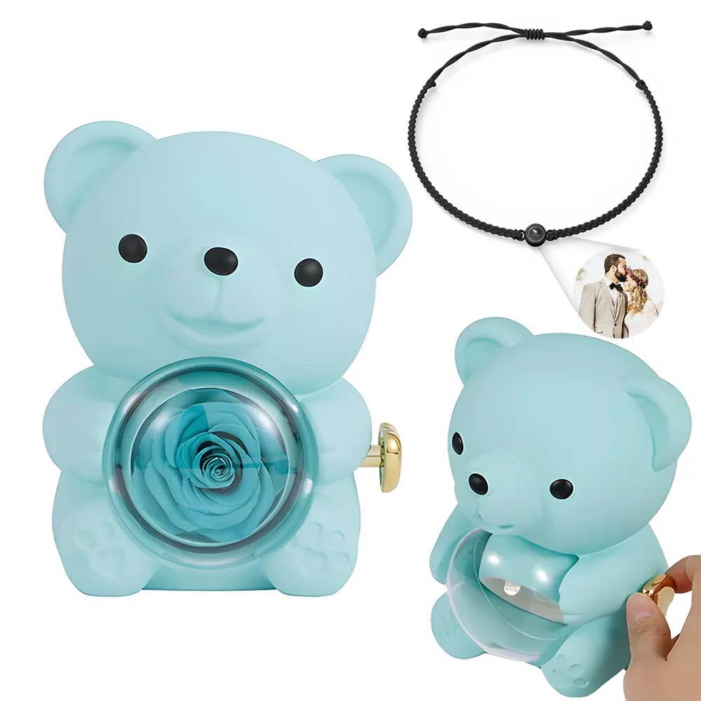 Projection Bracelet with Rose Bear Giftbox for Lover - soufeelau