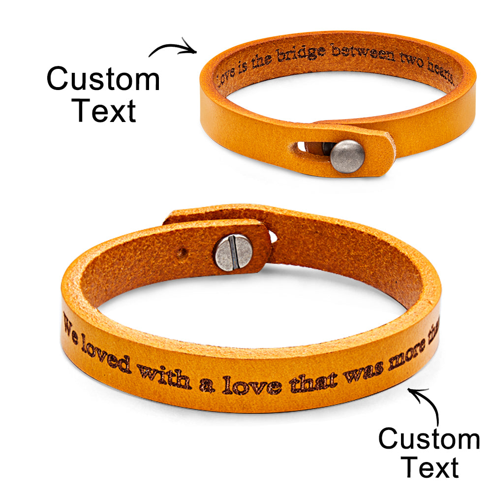 Engravable Retro Leather Bracelet Unique Style Men's Bracelet - soufeelau