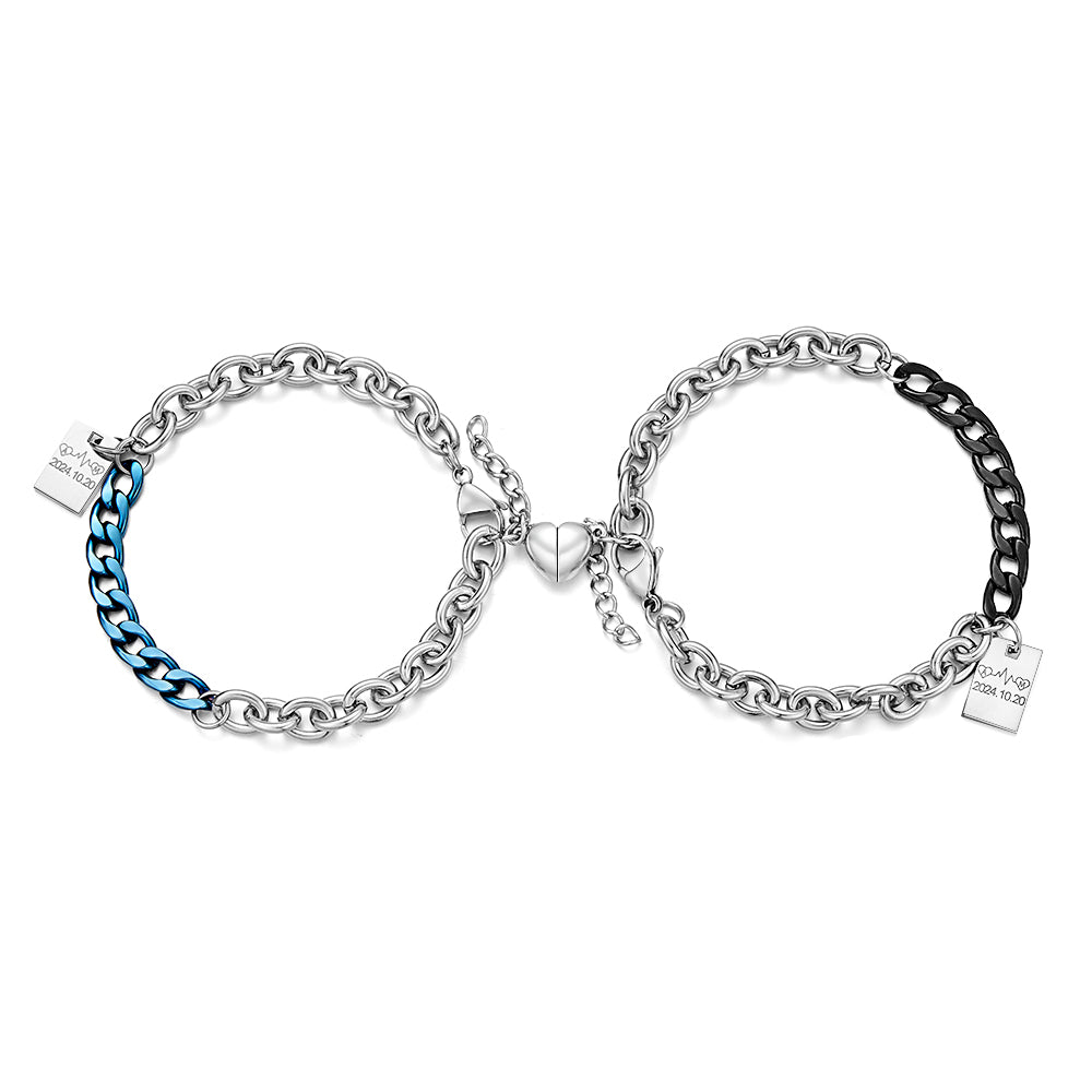 Personalized Engraved Bracelet Splicing Chain Fashion Gift - soufeelau