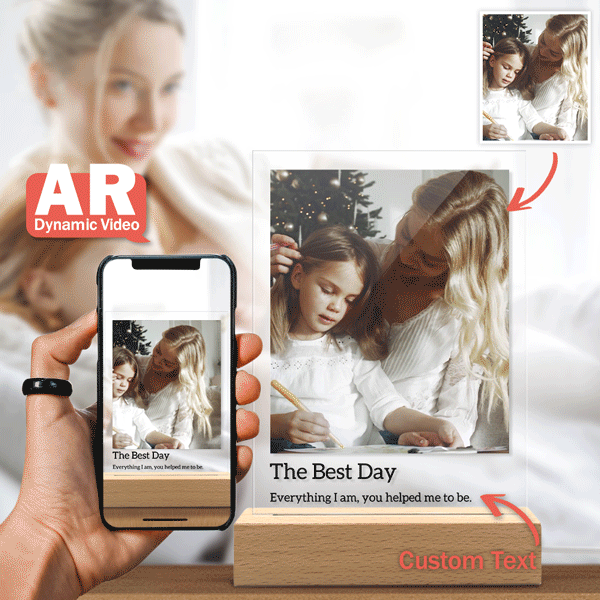 Scannable AR Video 3D Album Acrylic Lamp, A Unique Photo Gift to Record Beautiful Moments with Mom - soufeelau