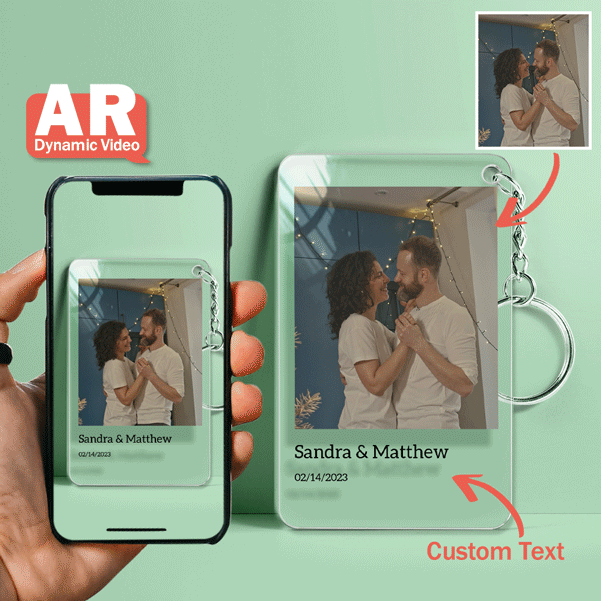 Custom Vedio Frame 3D AR Video Album Acrylic Keychain,  A Unique Photo Gift to Record Beautiful Moments for Loved Ones - soufeelau