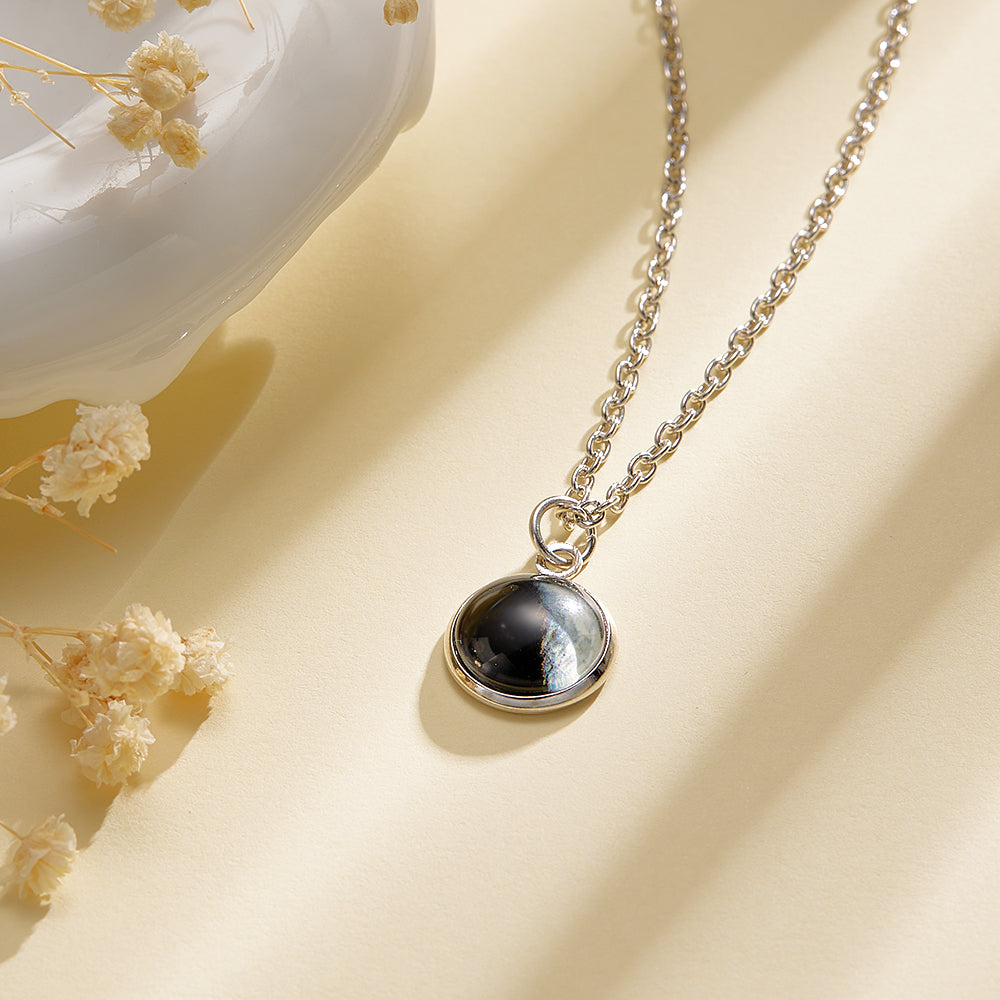 Custom Moon Phase Necklace Birth Moon Jewelry Necklace - soufeelau