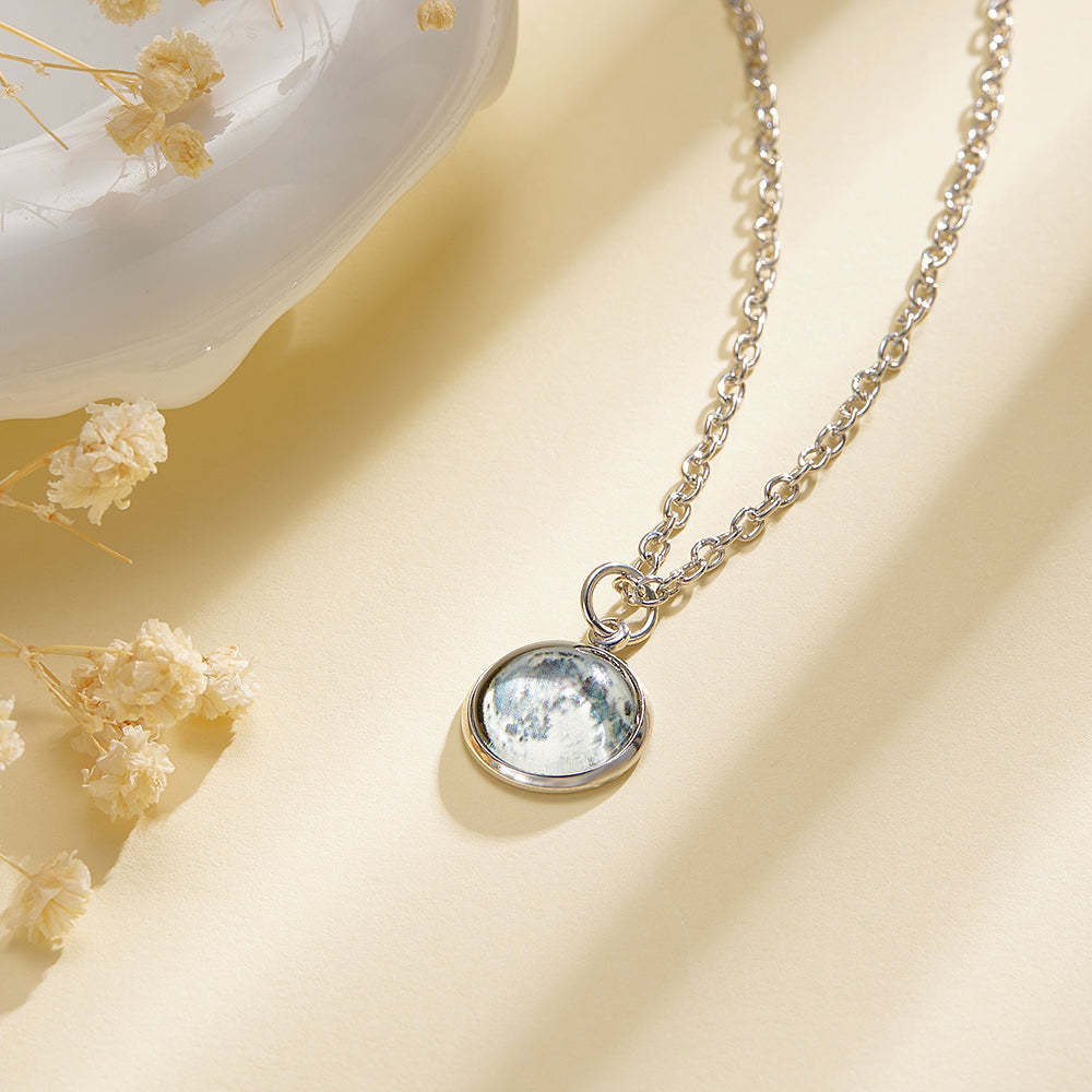 Custom Moon Phase Necklace Birth Moon Jewelry Necklace - soufeelau