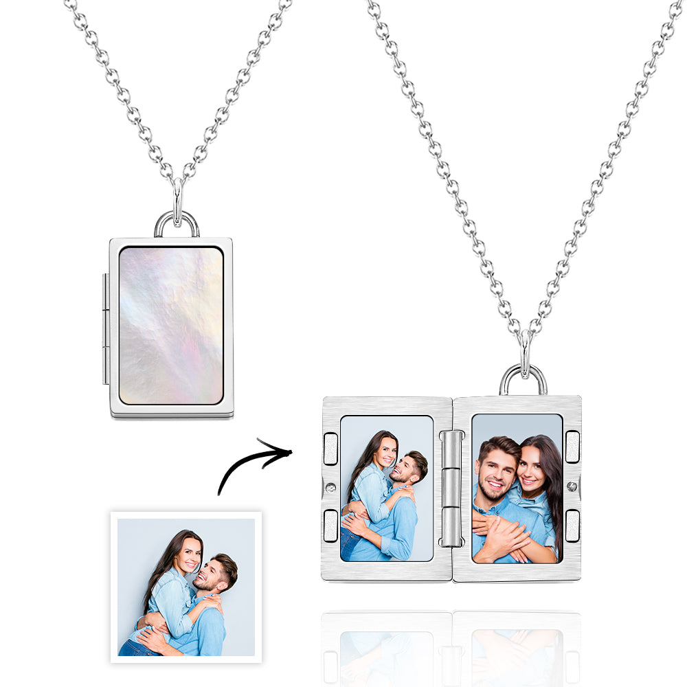 Custom Photo Locket Necklace Vintage Inspired Gift for Couple - soufeelau