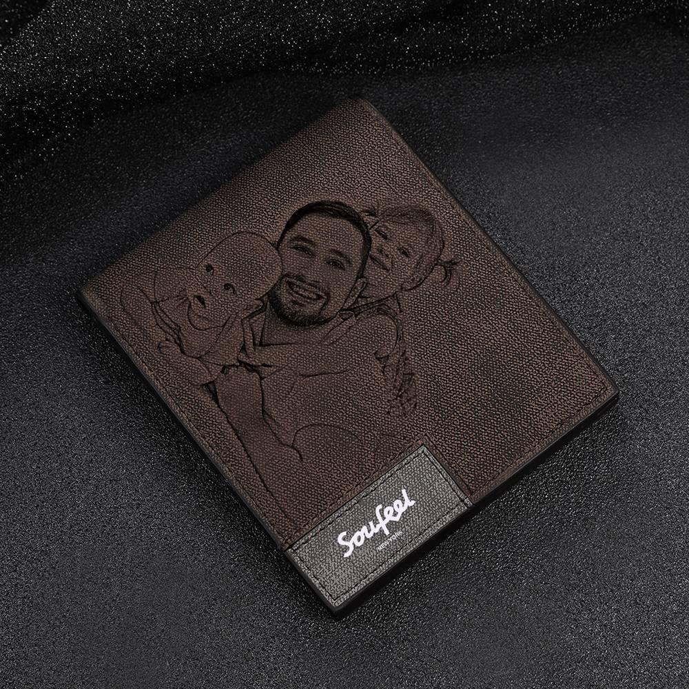 Mens Wallet, Personalized Wallet, Photo Wallet with Engraving Gift for Farther's Day - soufeelau