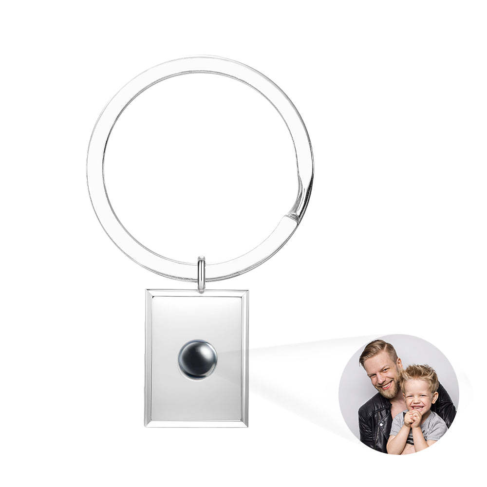 Personalized Photo Projection Keychain Custom Photo Keychain for Dad Father's Day Gift