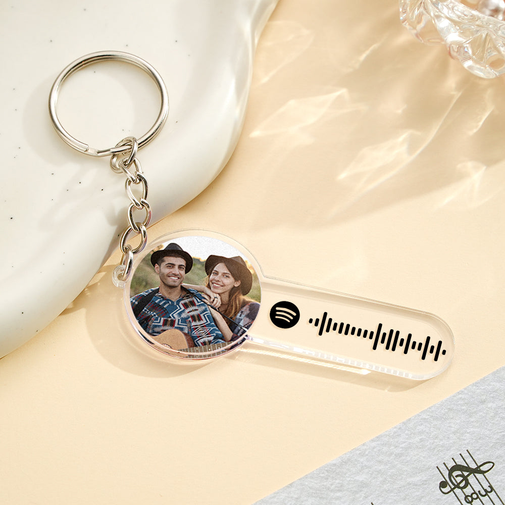 Personalized Photo Music Acrylic Keychain Custom Spotify Song keychain - soufeelau