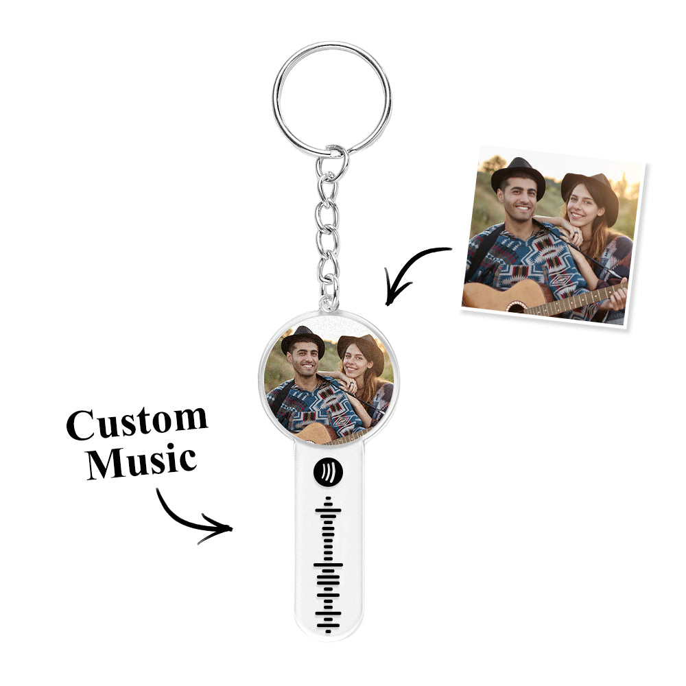 Personalized Photo Music Acrylic Keychain Custom Spotify Song keychain - soufeelau