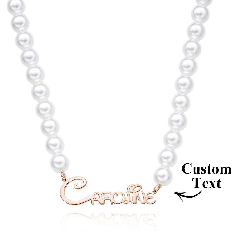 Custom Name Pearl Necklace Classic Girl Gift - soufeelau