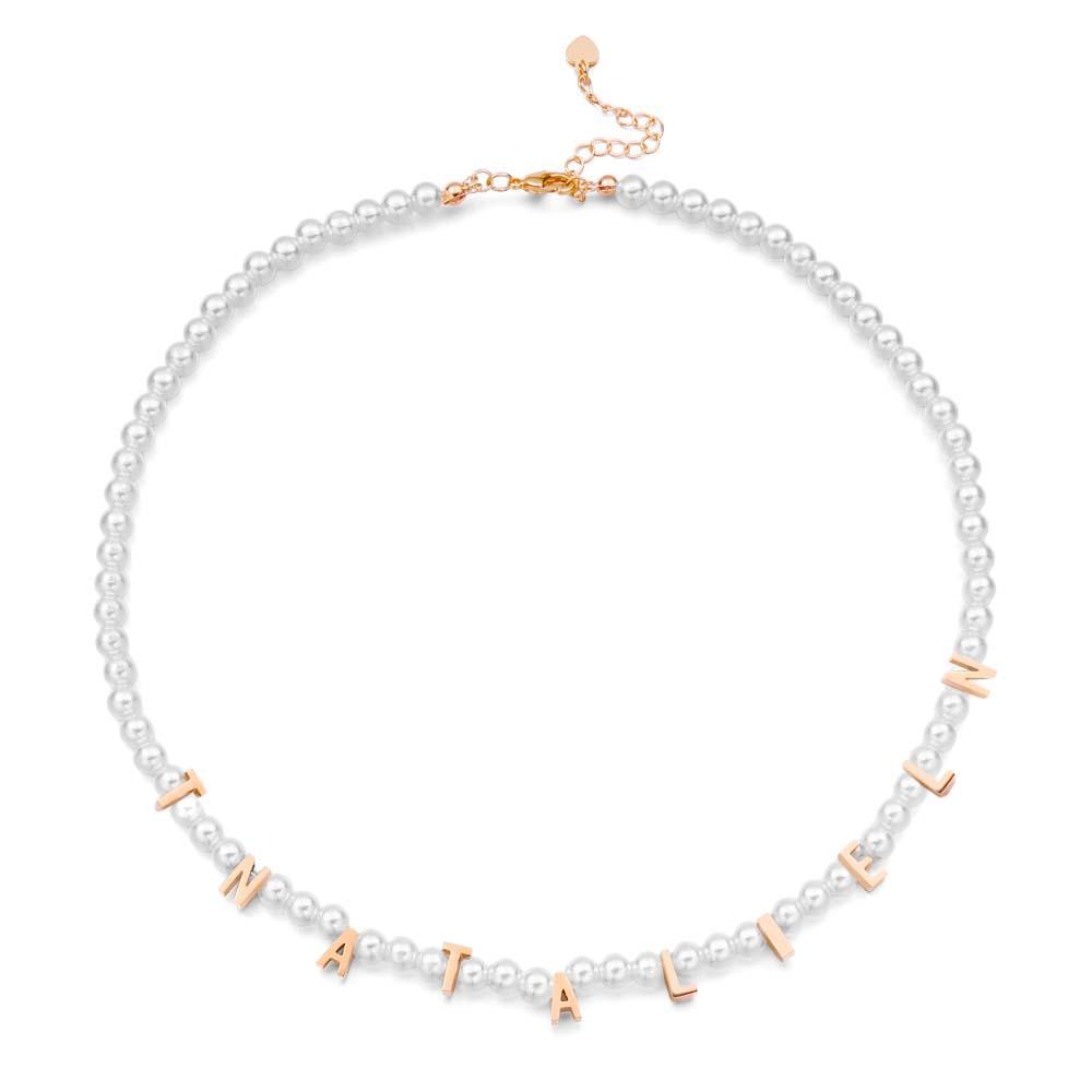 Personalized Pearl Necklace Custom Name Necklace Gift For Her - soufeelau
