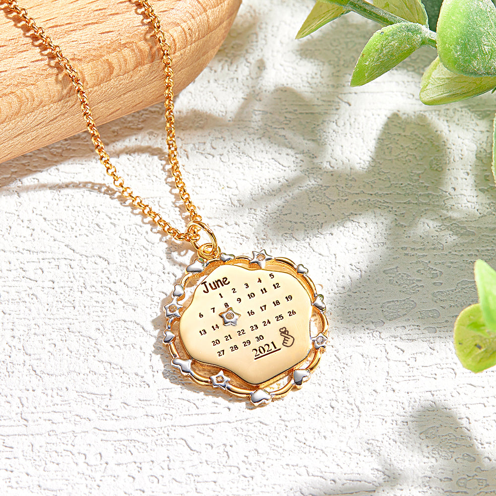 Personalized Calendar Necklace Creative Memorial Love Gift - soufeelau