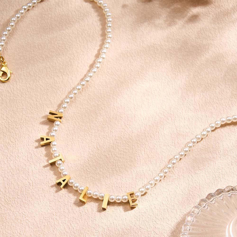 Personalized Pearl Necklace Custom Name Necklace Gift For Her - soufeelau