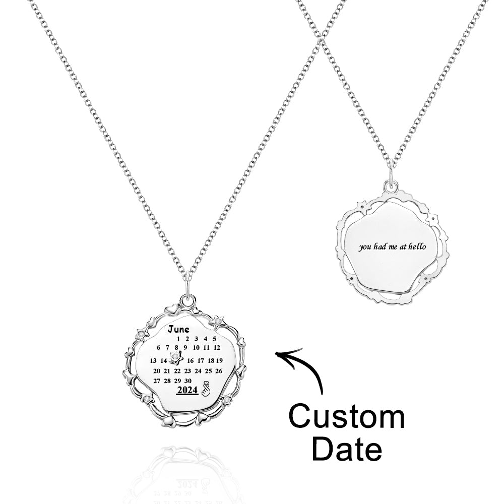 Personalized Calendar Necklace Creative Memorial Love Gift - soufeelau