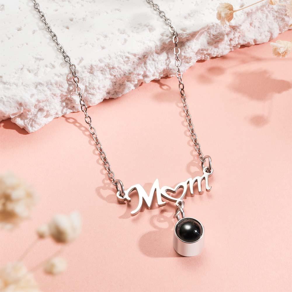 Custom Photo Projection Love Heart Mom Theme Jewelry Pendant Gift For Mom - soufeelau
