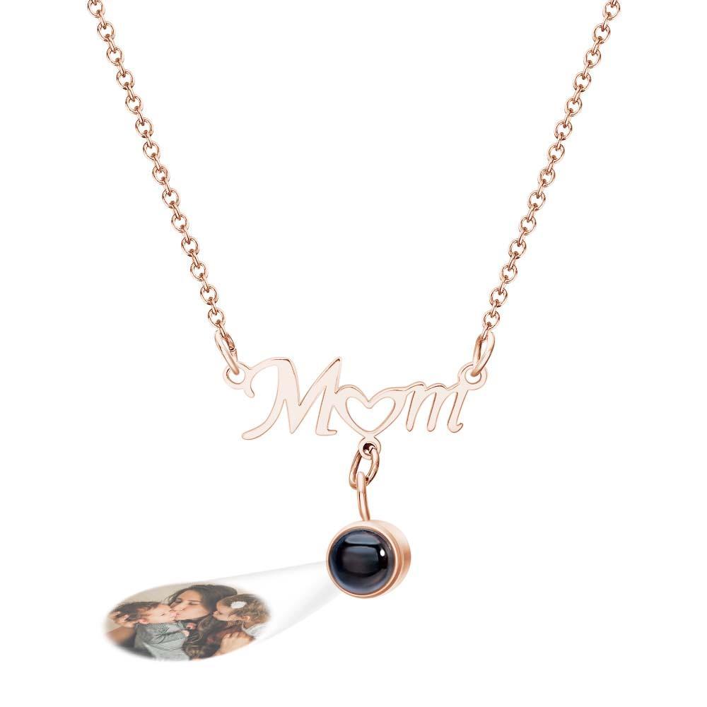 Custom Photo Projection Love Heart Mom Theme Jewelry Pendant Gift For Mom - soufeelau