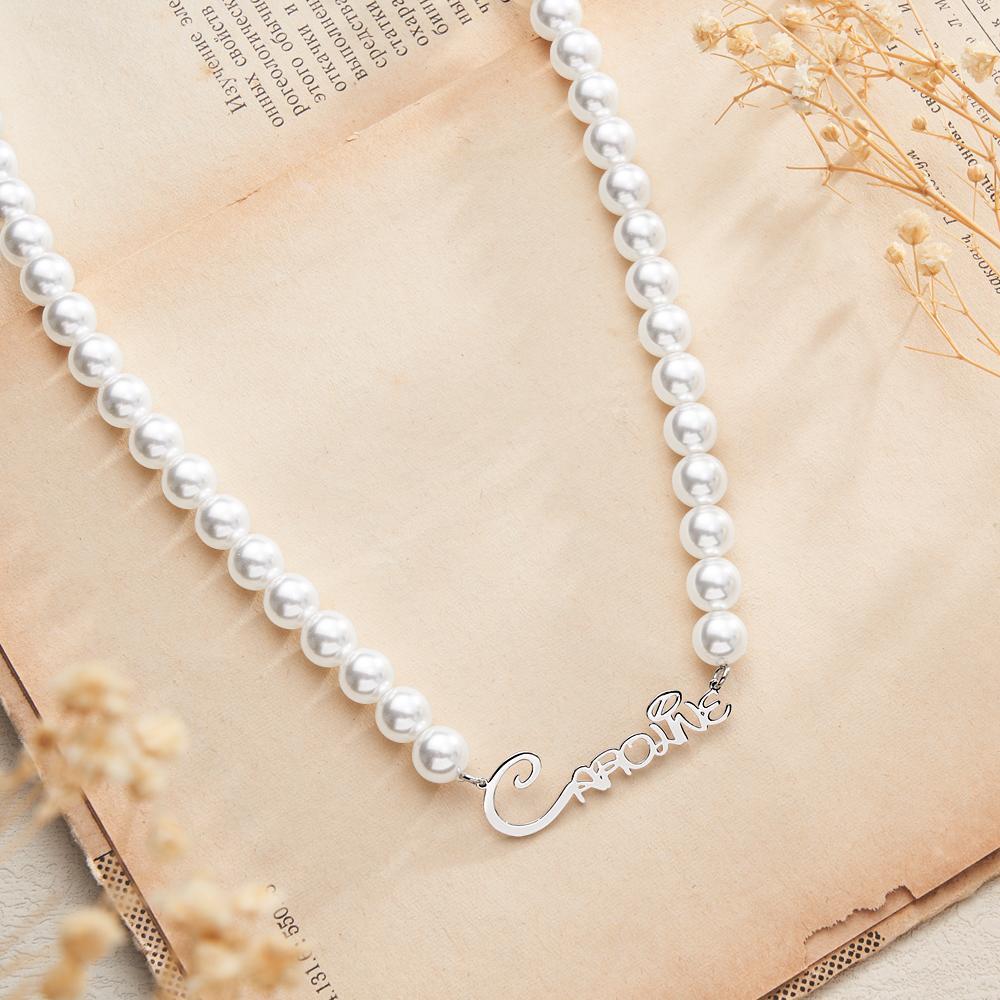 Custom Name Pearl Necklace Classic Girl Gift - soufeelau