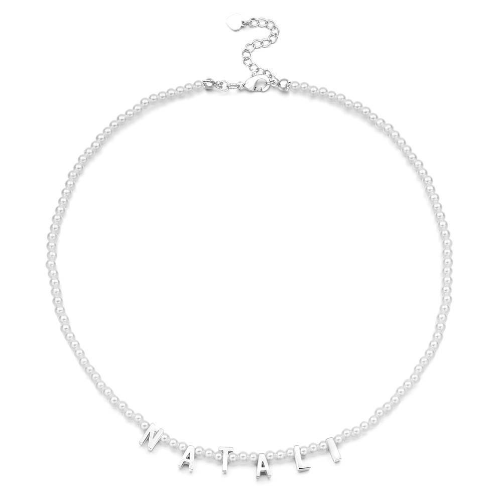 Personalized Pearl Necklace Custom Name Necklace Gift For Her - soufeelau