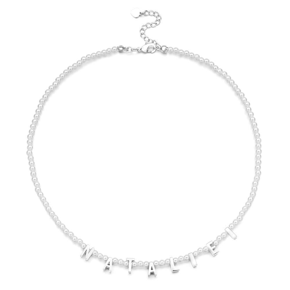 Personalized Pearl Necklace Custom Name Necklace Gift For Her - soufeelau