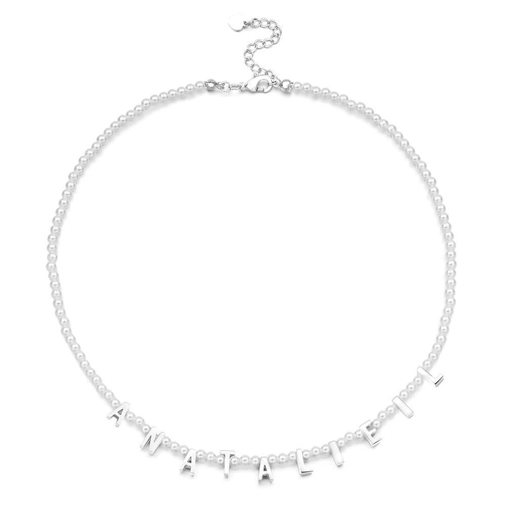 Personalized Pearl Necklace Custom Name Necklace Gift For Her - soufeelau