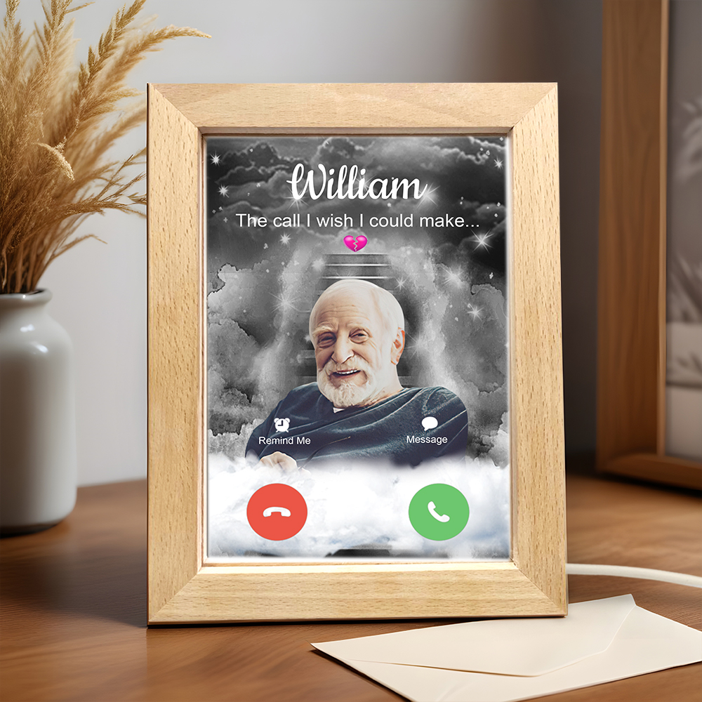 Personalized Frame Nignt Light The Call I Wish I Could Take Memorial Sympathy Gift Remembrance Custom Photo Nignt Light - soufeelau