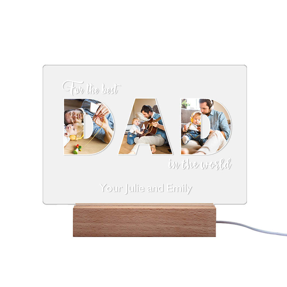 Custom Father's Day Night Light Personalized Photo Acrylic Lamp Gifts for Dad - soufeelau