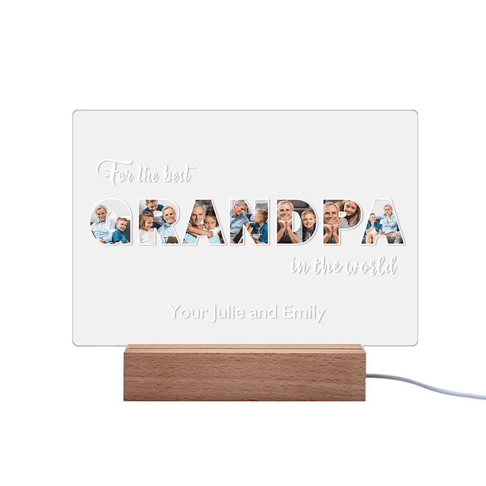 Custom Night Light Personalized Photo Acrylic Lamp Father's Day Gifts for Grandpa - soufeelau