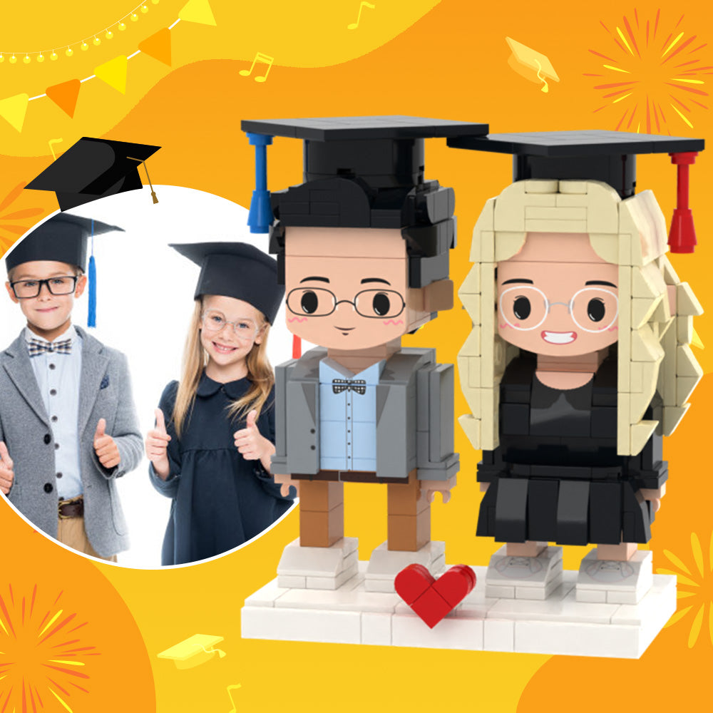 Gifts for Kids Customizable Fully Body 2 People Custom Brick Figures Persanalized Cute Face Brick Figures - soufeelau