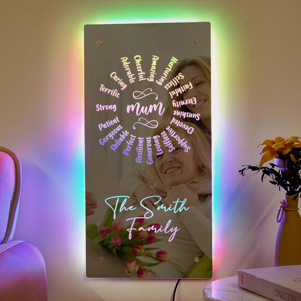 Personalized Name Mirror Light Mother's Day Gift - soufeelau