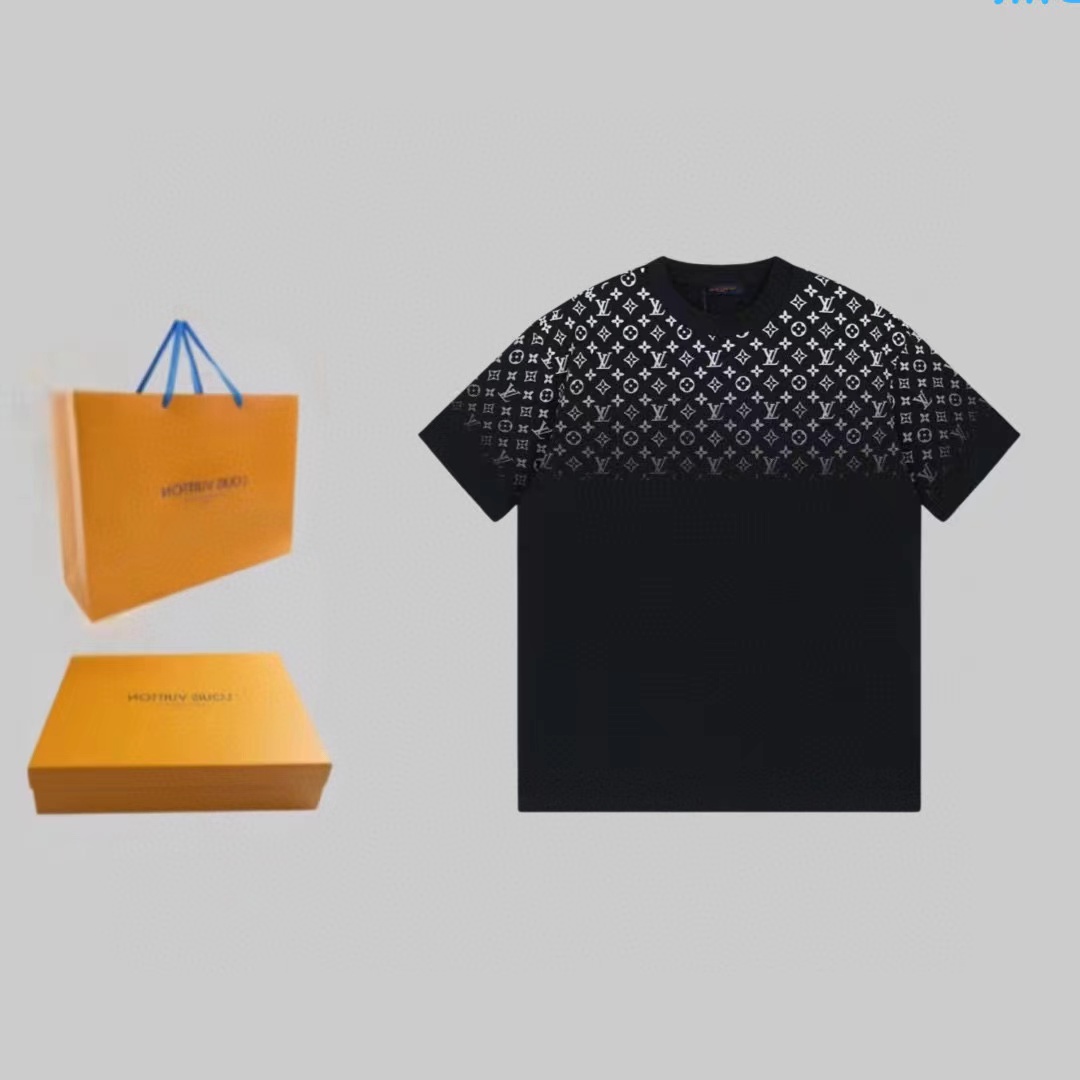 LV オールオーバープリント グラデーション メンズ Tシャツ【 50％割引+送料無料】