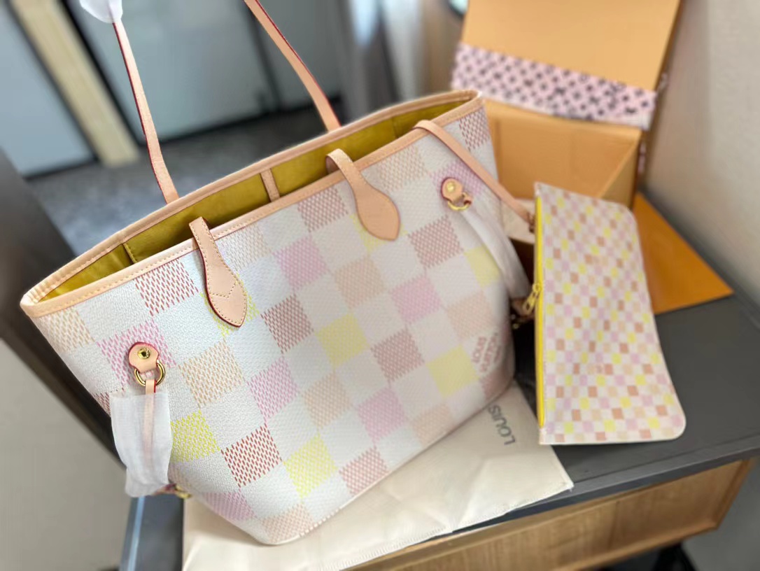 LVチェック柄ショッピングバッグ【 50％割引+送料無料】