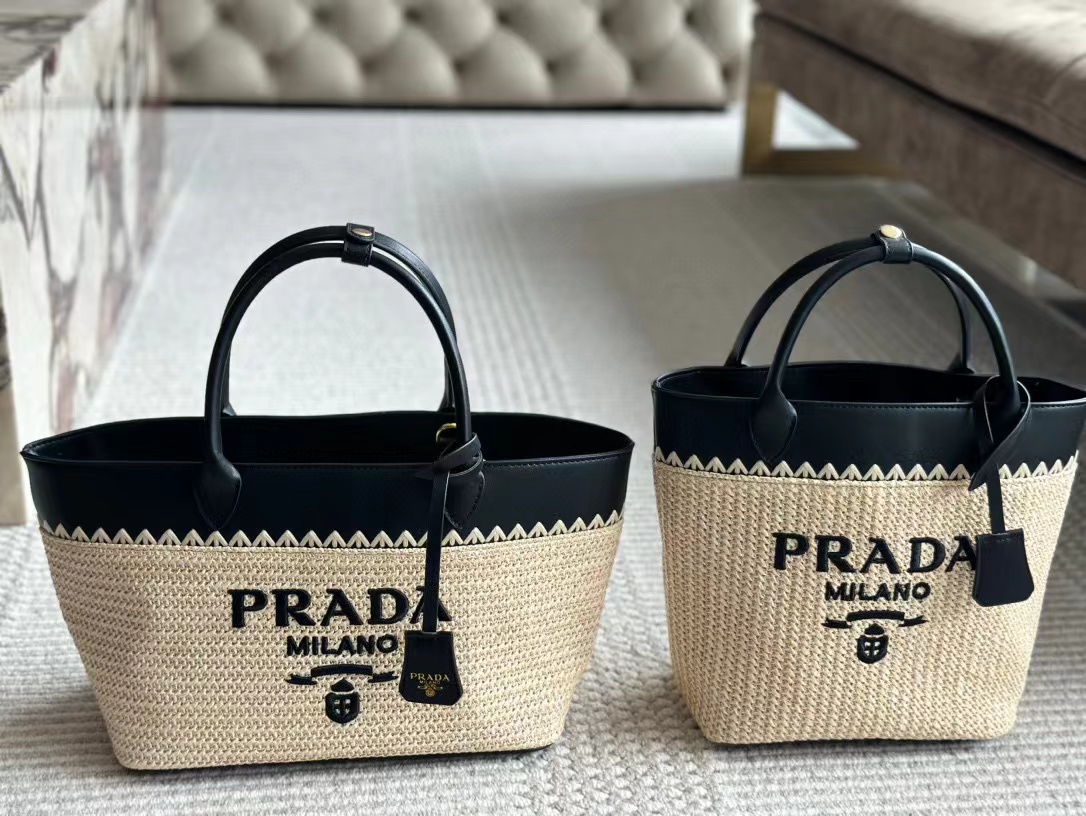 PR4DA 刺繍手編みバッグ【 50％割引+送料無料】