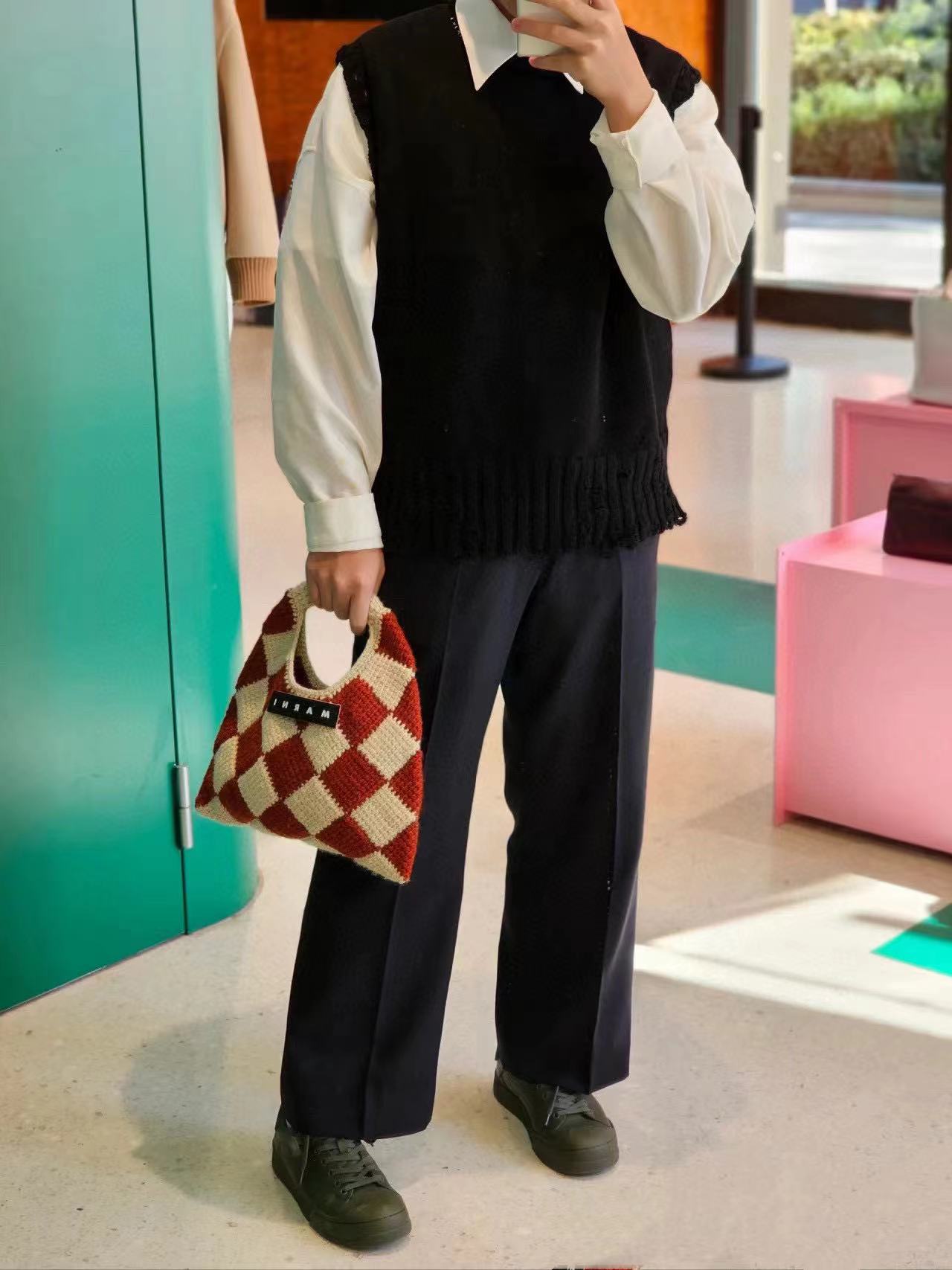 MARNI ニットトートバッグ【50％割引+送料無料】