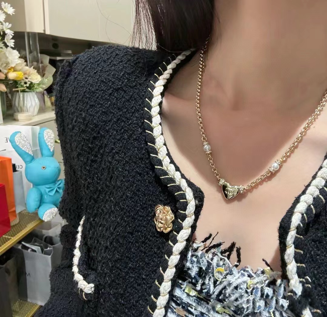 CHANE1 ハートパールネックレス【50％割引+送料無料】