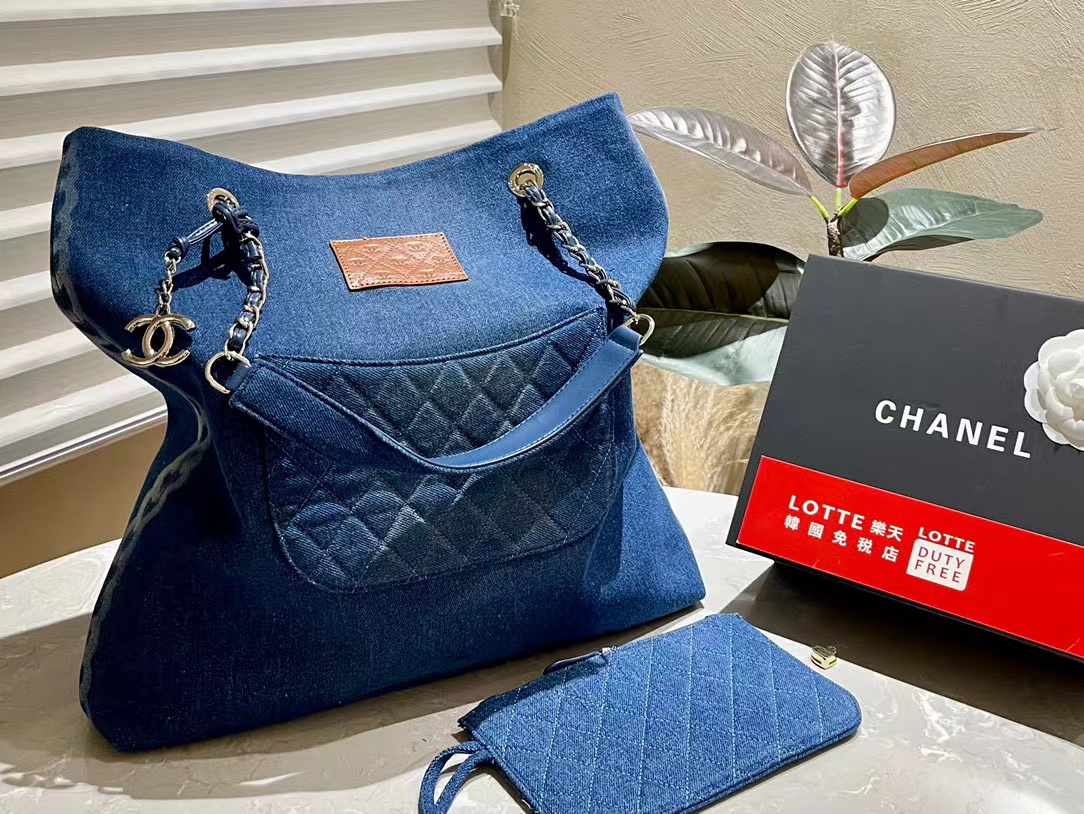 CHANE1 チェーンデニムショッピングバッグ【50％割引+送料無料】