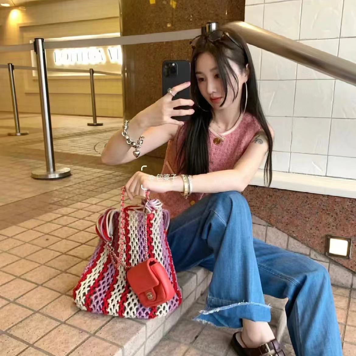 CHANE1 織物 2-in-1 ショッピングバッグ【50％割引+送料無料】