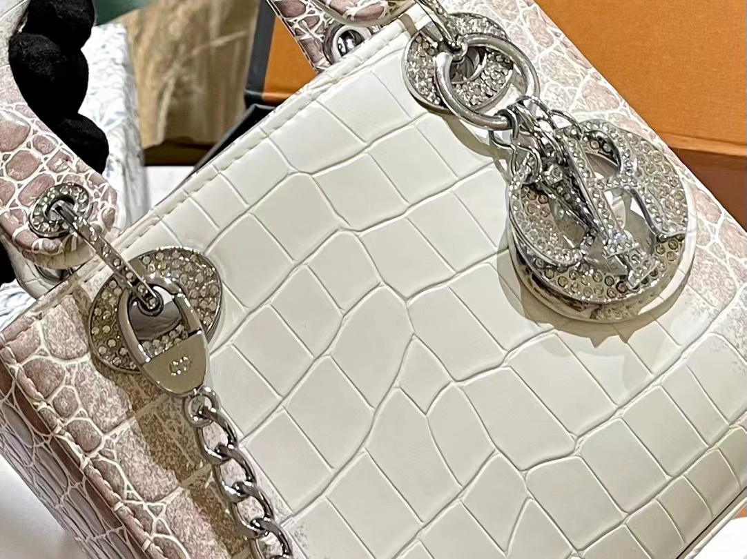 DI0R ヒマラヤクロコダイル ダイヤモンドバックル ハンドバッグ【50％割引+送料無料】