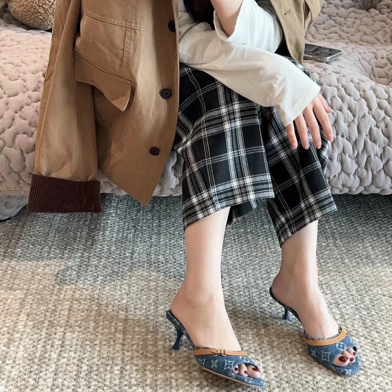 LV高品質ハイヒールスリッパ【50%割引+送料無料】