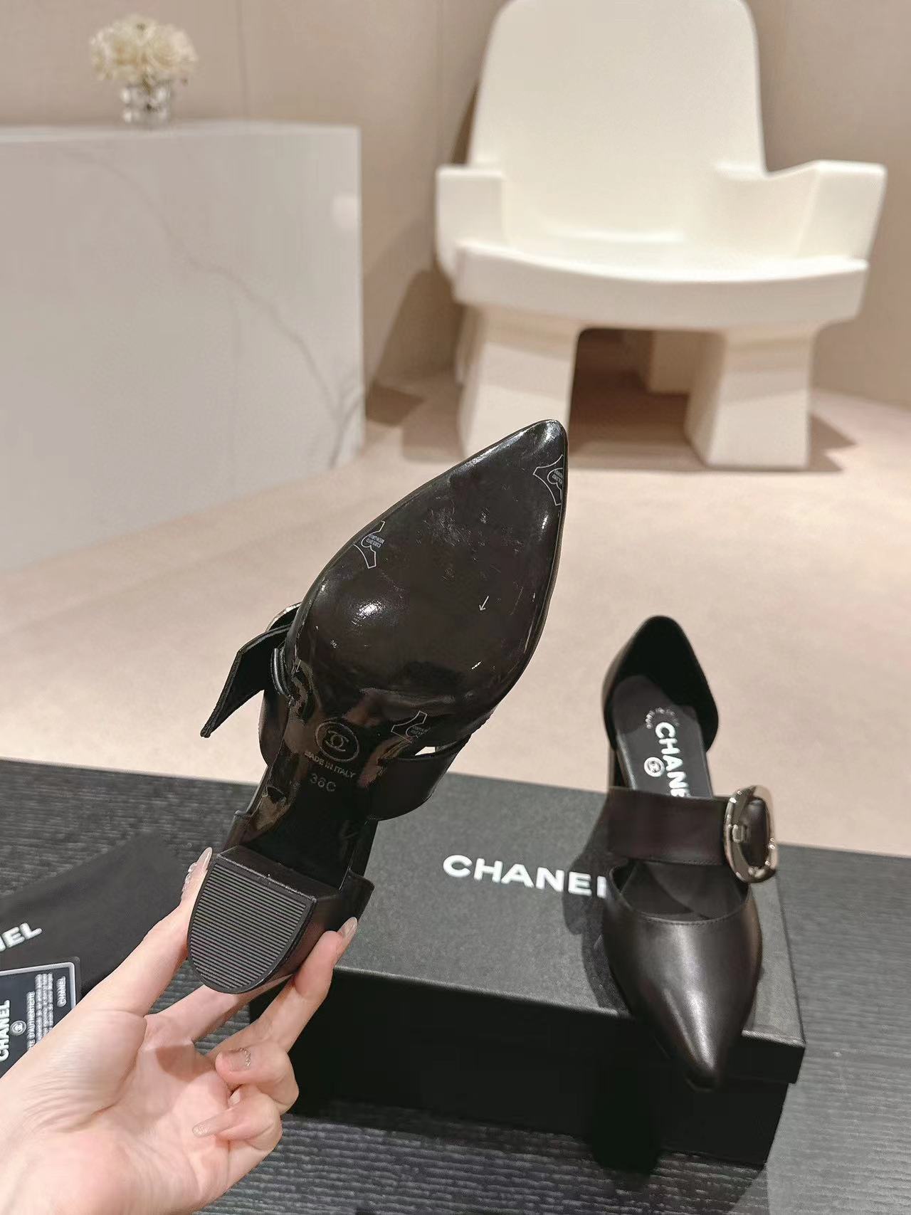 CHANE1 高品質シープスキン ポインテッドトゥ ハイヒール【50％割引+送料無料】