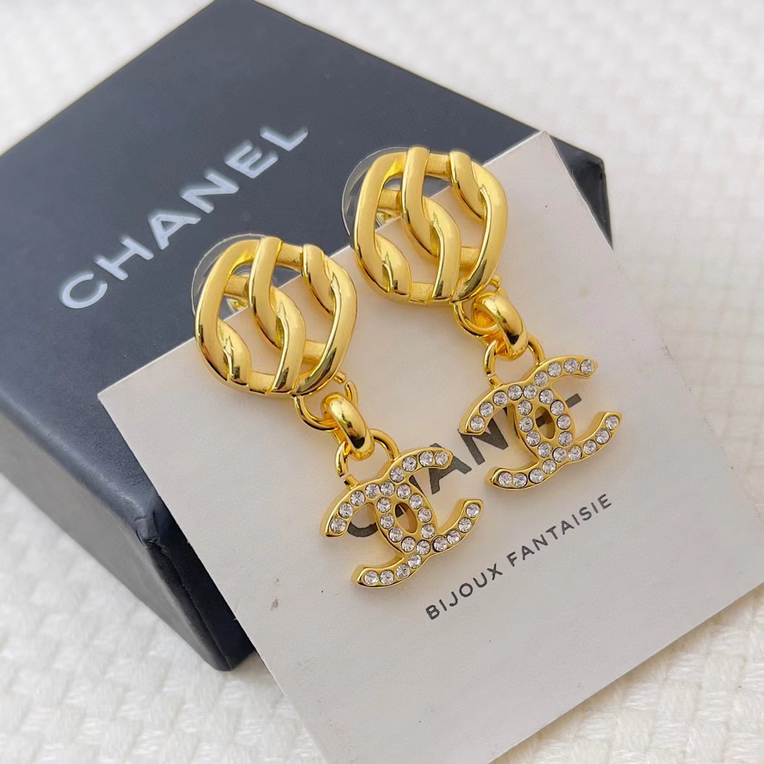 CHANE1 ホロー ダブル C イヤリング【 50％割引+送料無料】