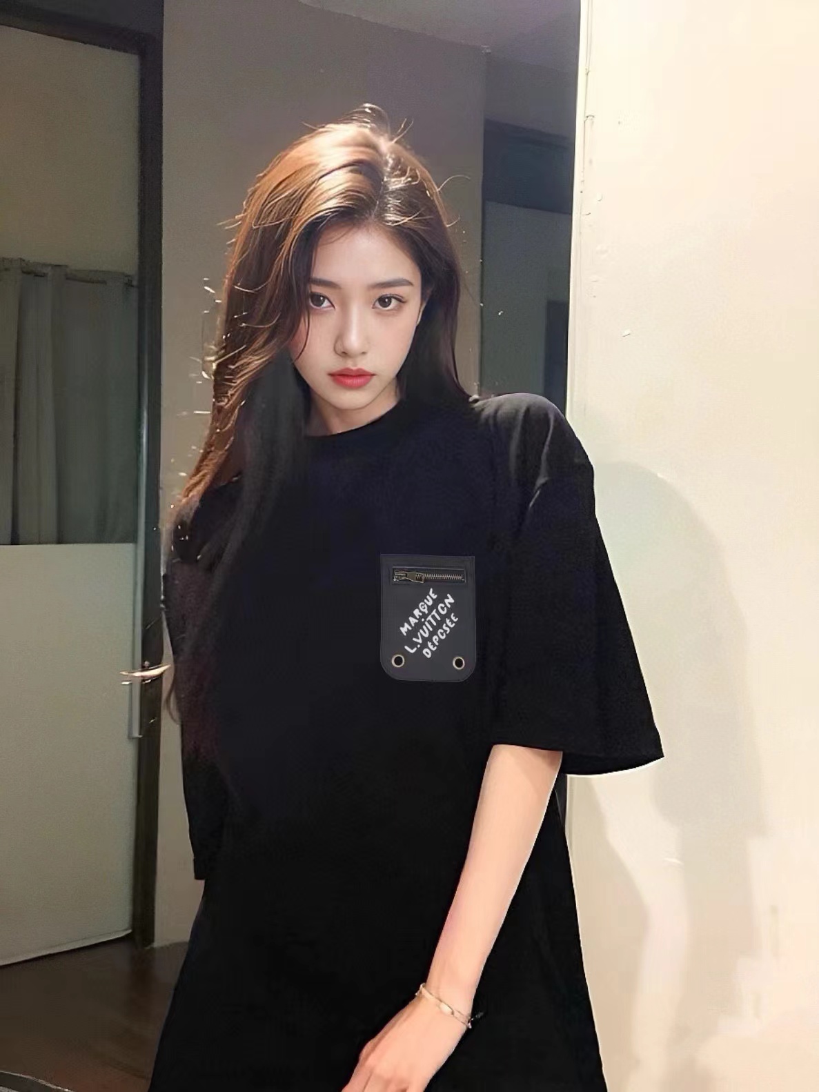 LV ポケット レザー ロゴ メンズ Tシャツ【 50％割引+送料無料】
