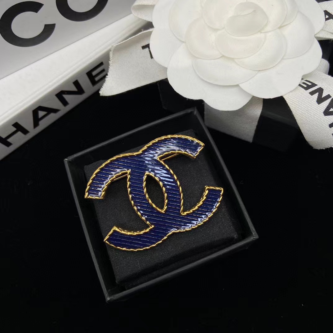 CHANE1 ダブルC デニムブローチ【 50％割引+送料無料】