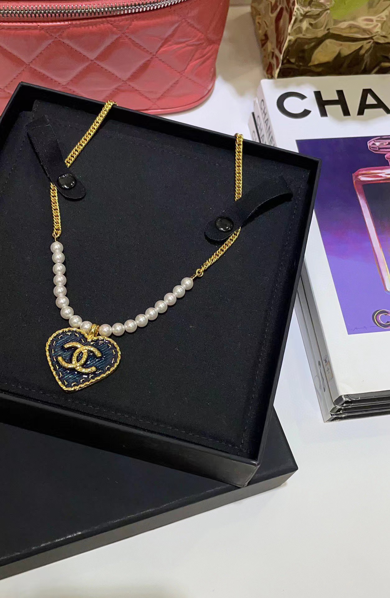 CHANE1 ハートパールブルーネックレス【 50%割引+送料無料】