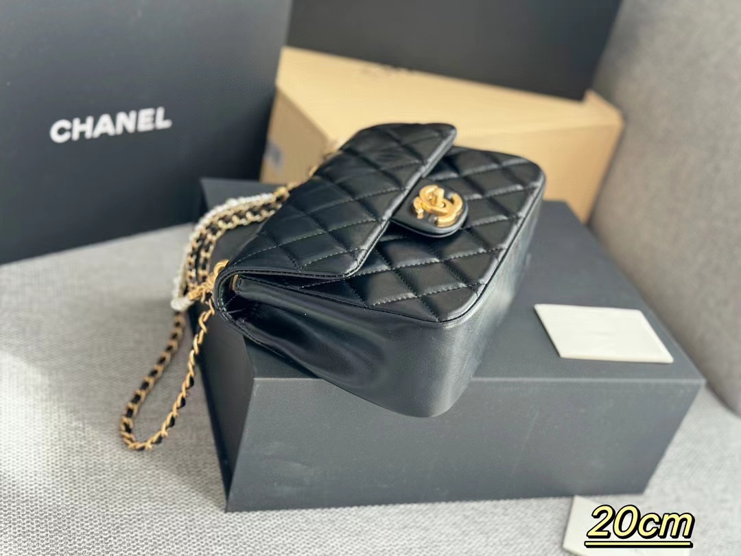 CHANE1 パールチェーンショルダークロスボディバッグ【50％割引+送料無料】