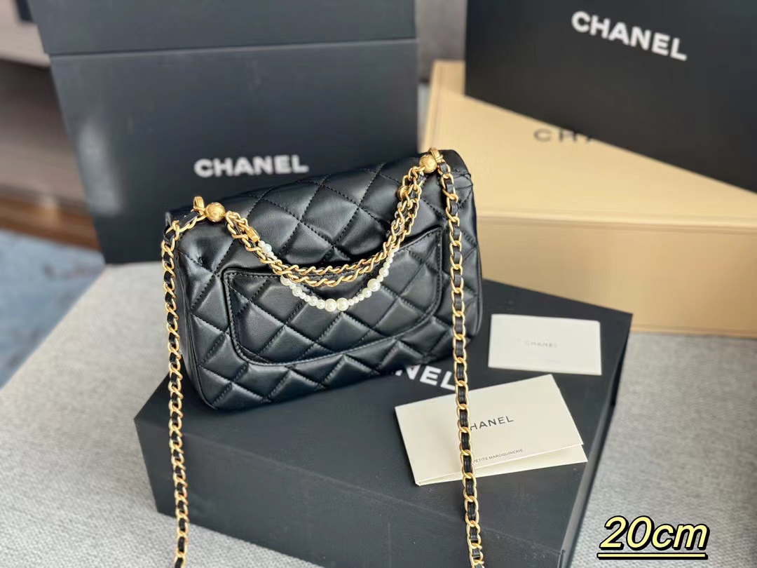 CHANE1 パールチェーンショルダークロスボディバッグ【50％割引+送料無料】