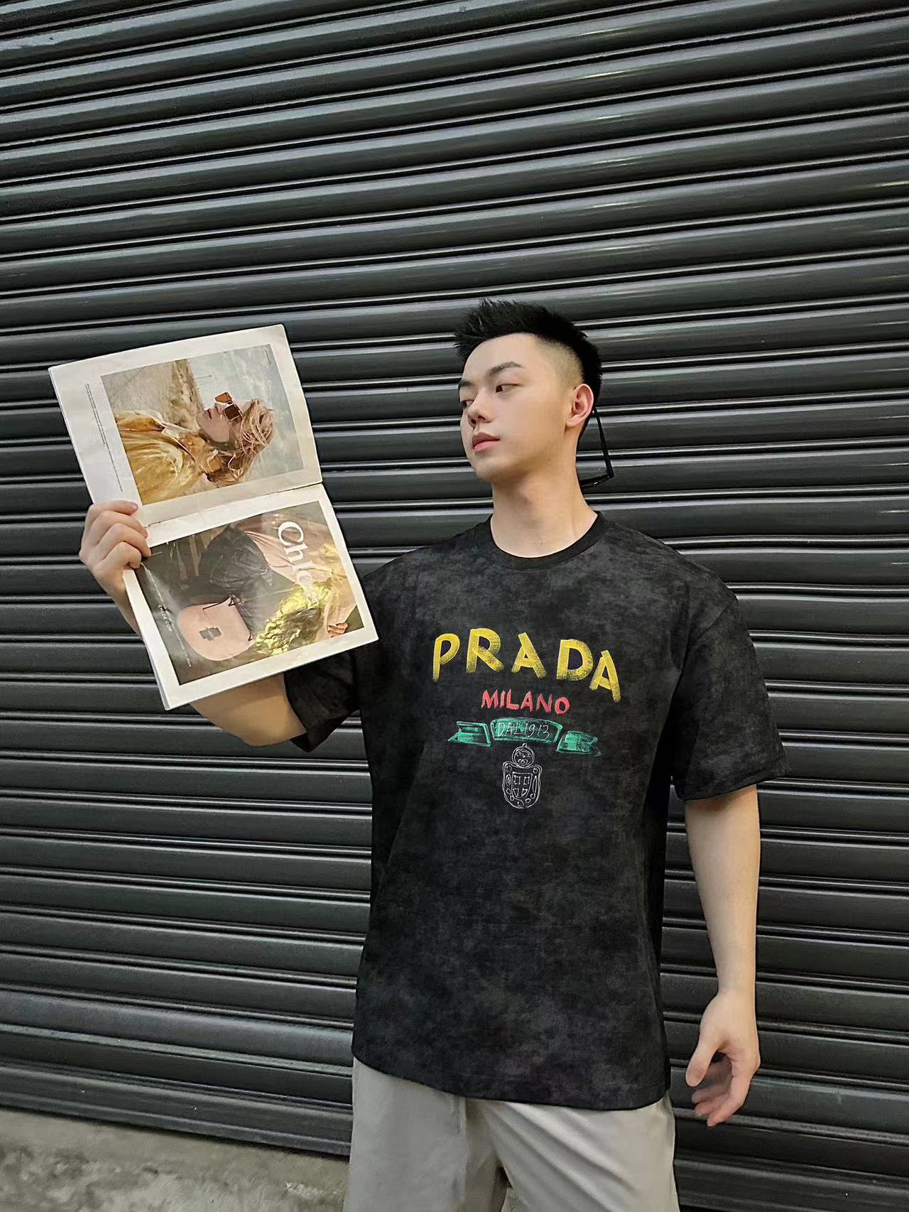PR4DA グラデーションレター メンズ Tシャツ【 50％割引+送料無料】